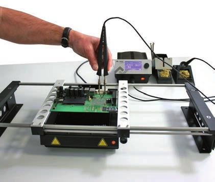 All hand soldering tasks can be handled more rapidly and more safely when the assembly is preheated during the touch-up.