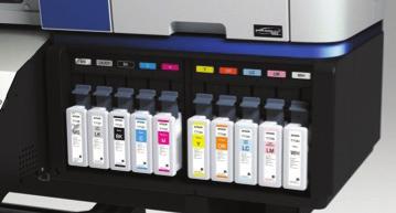 Normally, Epson UltraChrome GSX inks have 700ml but for white and metallic silver they have 600ml and 350ml respectively.