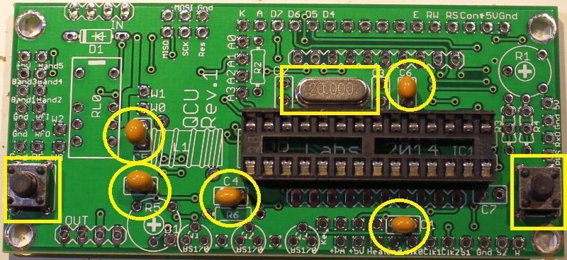 To avoid confusion or mistakes later, align the dimple at one end of the socket, with the dimple illustrated on the PCB. The dimple should be at the end nearest the right-hand edge of the PCB.
