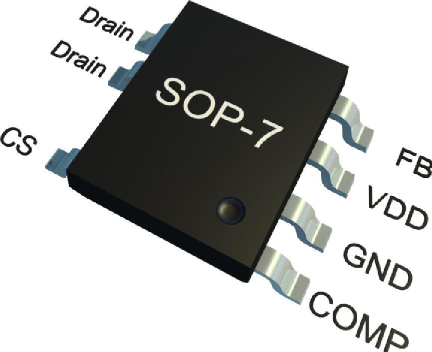 Pin Configuration Marking Information SOP-7 Mark: 1 The first X: Present production version, like A B C; 2 The other X; Output Power Table Part Number Package SOP-7 36V output
