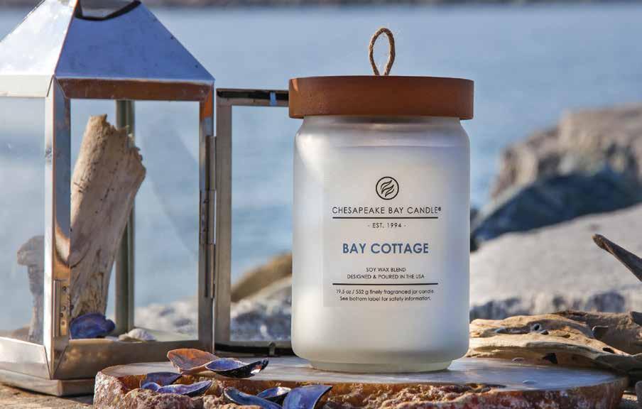BAY COTTAGE The comforting fragrance of cotton and fresh air reminds us of a cottage by the bay.
