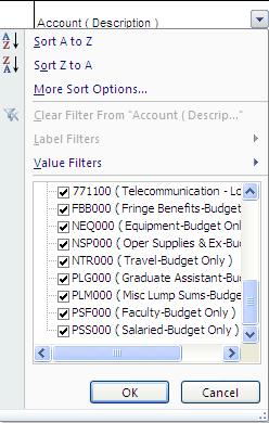 Filtering allows you to select which rows and/or columns of data that you would like to view.