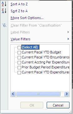 Go to the Classification column and click on the dropdown