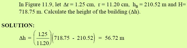 Height Determination Note: If h B is not known, it is sufficiently