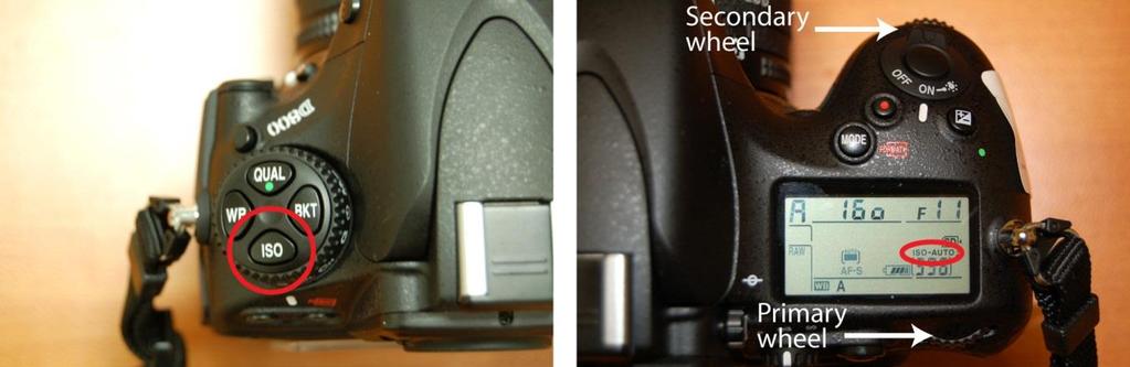 5.1.2.3 Manual focus mode (upward-facing photos) Desired setting = Manual. To adjust, set the focus switch to M (below left), and rotate the focus ring on the lens to (below right). Figure 17.