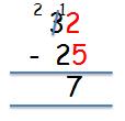 First, add the numbers in the units column. Write the unit from your answer below the unit numbers. Write the ten(s), below the space for the tens answer.