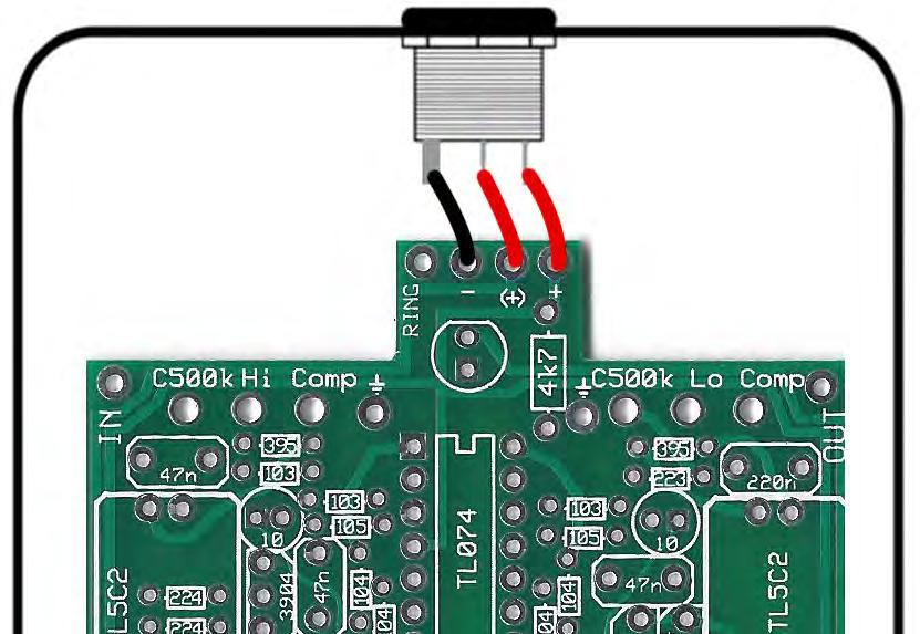 Connect the SLEEVE of the DC adapter jack to the eyelet on the PCB labeled + farthest to