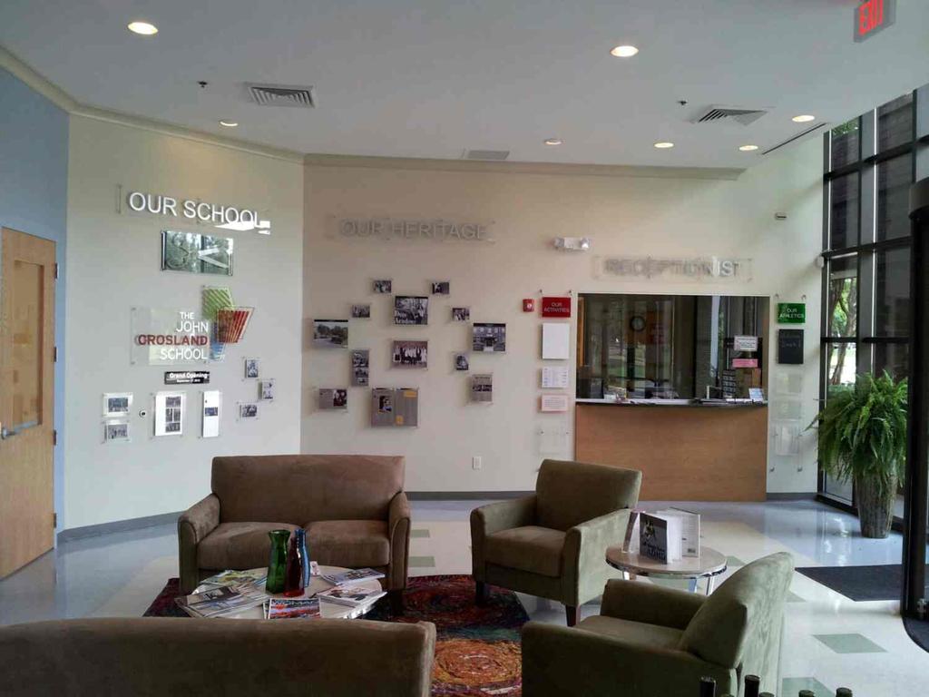 Lobby Displays Project Details for Photo (Left): Title Signs: Brushed Silver letters on clear acrylic and with stand offs.