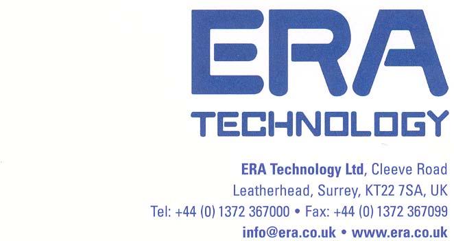 Page 1 of 81 ERA Business Unit: ERA Technology Ltd Report Title: Author(s): EMC Evaluation of Comtrend Ethernet Powerline Adaptors Roger Smith Client: Ofcom (Contract Ref No 410000327) Client