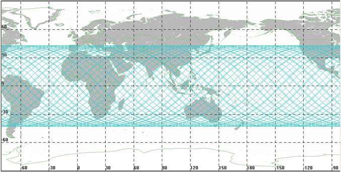2 Application of BeiDou Navigation Satellite System 17 Fig. 2.2 Simulated ground track of CSS Fig. 2.3 Flight attitude and antenna setup diagram [11] Zenith Antenna boresight 80 Orbit Chinese Space Station Earth Table 2.