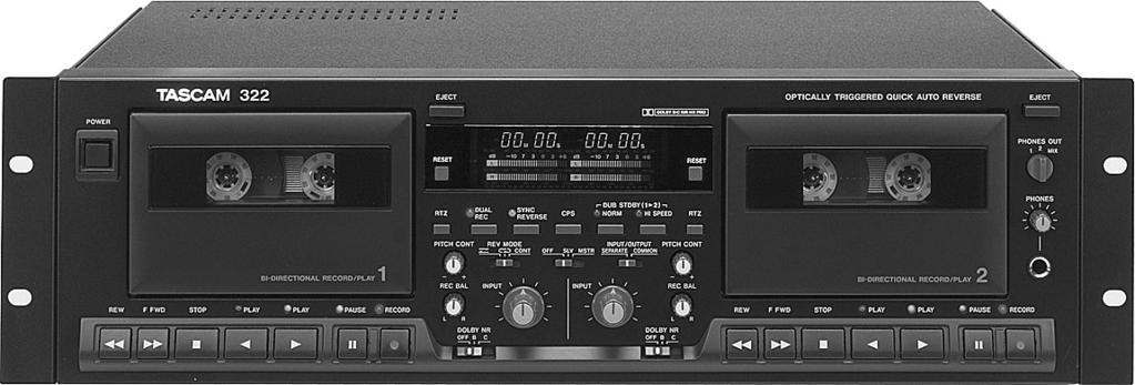 322 RS-232 Specification RS-232 IMPLEMENTATION OVERVIEW TASCAM's 322 cassette deck has a standard RS- 232C port, capable of receiving commands and sending status information.