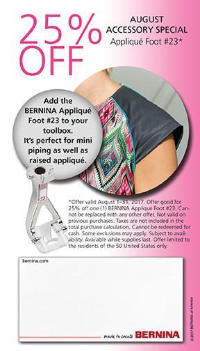 Friday, August 18 Design Editing 10:00am-12:00pm Longarm Rental Certification In order to rent time on the BERNINA Q24 longarm quilting machines, you must complete the Longarm Certification Class 1.