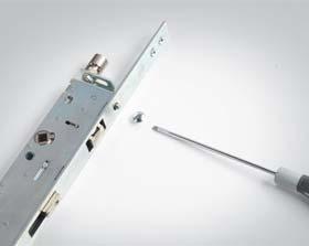 the outside. The key can be used to operate the latch and deadbolt.