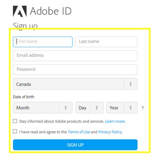 If you are not prompted to authorize the first time you launch ADE, click on the Help button, select Authorize Computer, and then in the pop-up window, click on Create an Adobe ID. 4.