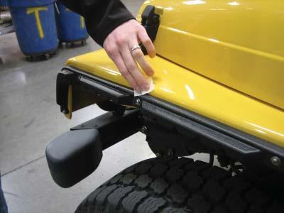Secure the side marker light to the outer fl are with 8-32 screw, 8-32 nut, and