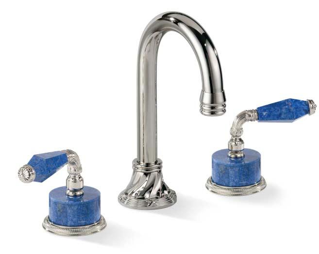 Stone Bar Sets Lapis Lazuli Lever shown with Ribbon & Reed Escutcheon Bar Spout in Polished Nickel Bar sets
