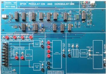 QPSK MODULATION AND DEMODULAION kit Technical Specification: Data Bits: 8 bit RZ Variable Data with sliding switch selection.