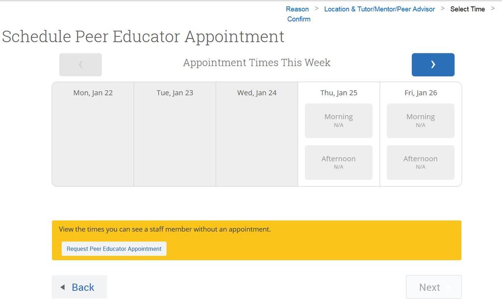Having difficulty scheduling appointments? Is the appointment time greyed out and N/A?