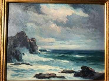 34. Rocky Shore, painted in 1944, by Lester Joseph Chaney