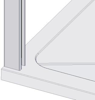 Position of wallpost for sliding door when fitting on showertray Repeat for