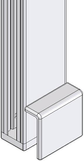 PANEL WALLPOST FOR SLIDING DOOR Fitted seal to outside 23 fro front face of