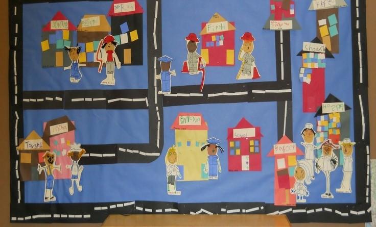 CRAFT- Neighborhood Mural Hang a large sheet of bulletin board paper and invite children to add elements of a neighborhood!