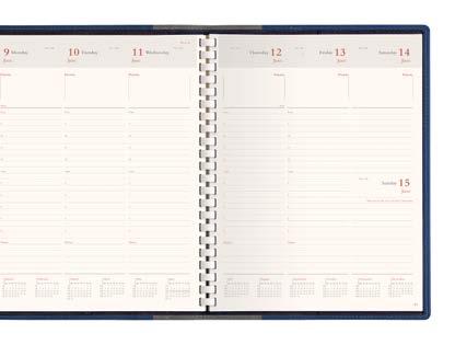 to view Blue/Red For more details on page formats see pages 30-33 Grey/Black Grey/Blue Optional extras Spiral diary cover Publicity pages Pens & pencils Pen Loops Blind