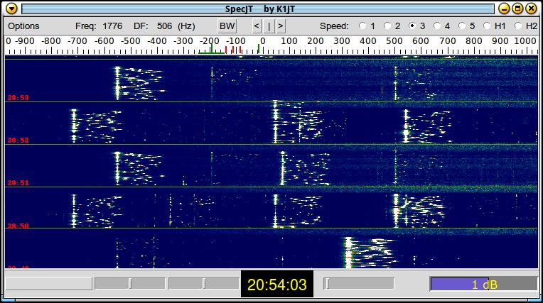 JT65 signals on 6 meters August 2016 TIME FREQUENCY 60s Many signals in receiver