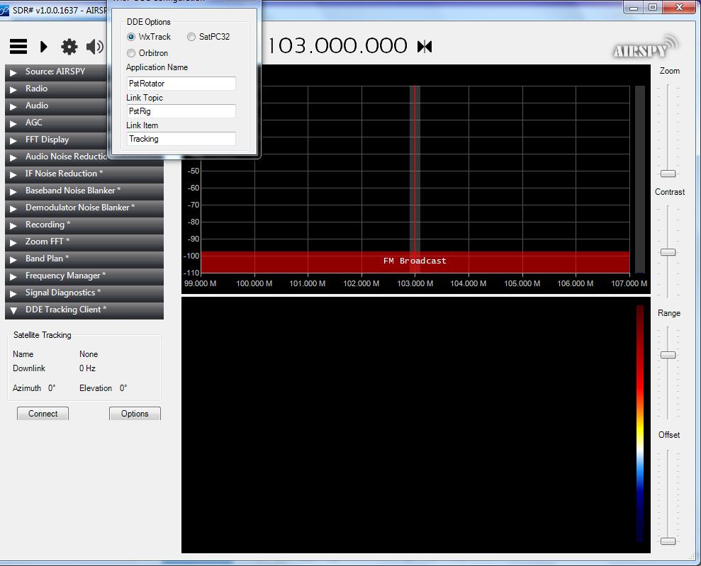 In the SDR# program, DDE Tracking Client,