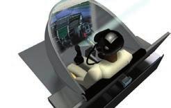 the reconfigurable cockpit can simulate multiple customer-designated aircraft.
