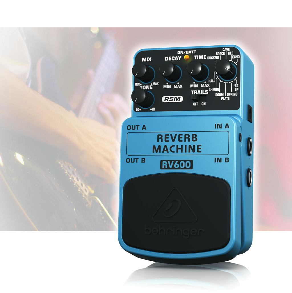 Product Information Document REVERB MACHINE RV600 The ultimate Reverb Modeler that delivers the whole history from classic spring reverbs to high-end studio
