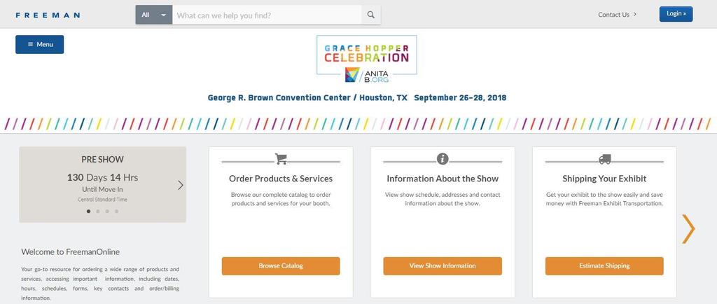 Freeman Online Expo Portal Your go-to resource for ordering a wide range of products and services. To browse this site, you need not log in.
