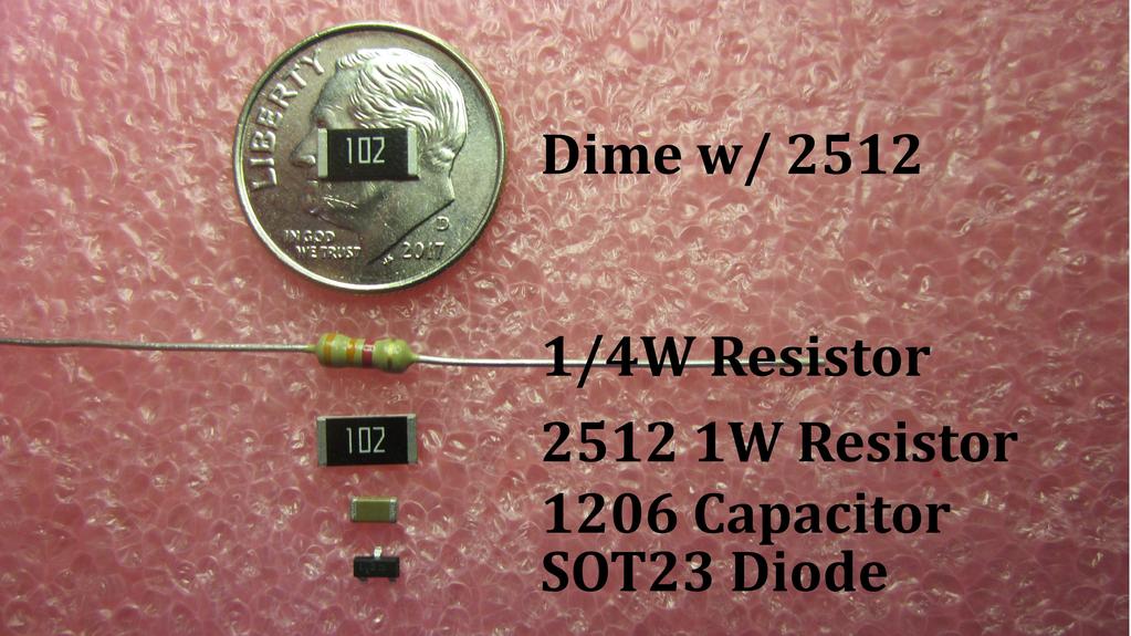 This small QRP sized dummyload was designed as a learning tool for SMD soldering by using larger 2512 resistors with only 1 small SOT-23 diode.