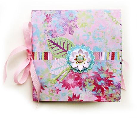 spring flower mini album/ general instructions/ 1. Remove the tear strips from Ferver, Trance and Madness and trim to a true 12 x12 square. 2.