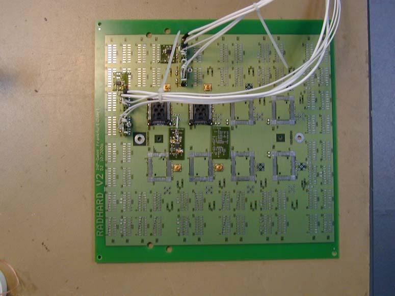 Test board SEE The board was designed to fit to a sample board holder as defined in ECSS 25100. Test sockets were used to take up 2 test samples.