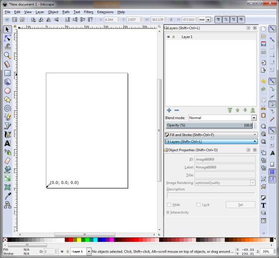 Using Inkscape Step 1 You will now create a simple drawing in Inkscape, generate G- Code, and then