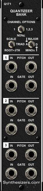 Sequencer Mode - Patch Ideas Quantizing The Q179 can operate as a single-channel quantizer by turning off sequence stepping and applying a signal to the AMP input.