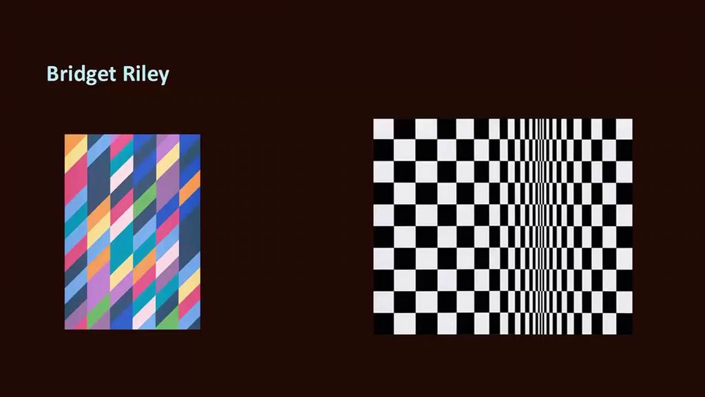 (Refer Slide Time: 04:14) Victor Vasarely then followed by Bridget Riley.