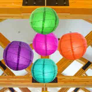 Wire to open paper lantern to a round shape Multi Color Pack: - - - - Economical decorative accessory Hang with or without