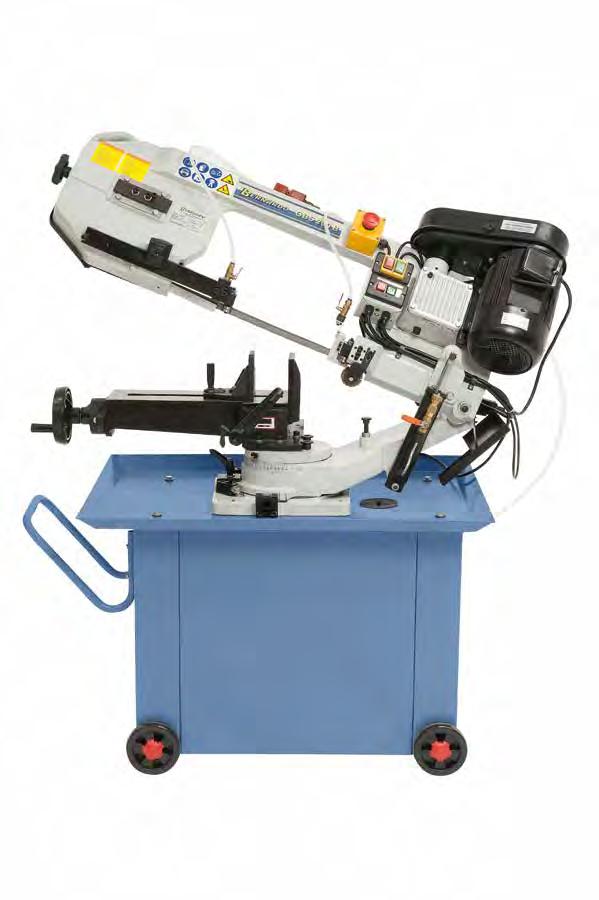 GBS 200 B / G Bandsaws Saw frame tilt up to ± 45º for mitre cutting 4 speed settings allow ideal adjustment to each workpiece (GBS 200 B) Suitable for cutting of profiles, pipes, full