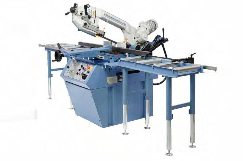 the workpiece, guarantees optimal results Tension spring with lever allows change to manual mode. NEW Quick clamp vice can be adjusted for double mitre cutting.