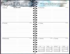 Insert pages must be placed as a group either in the front or back of the planner. These pages are printed in full color.
