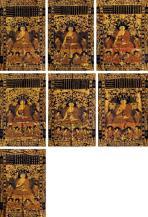 A set of seven large silk thangkas, 'The Seven Past Buddhas', witnessed active bidding and sold for over 18 times the estimate price at
