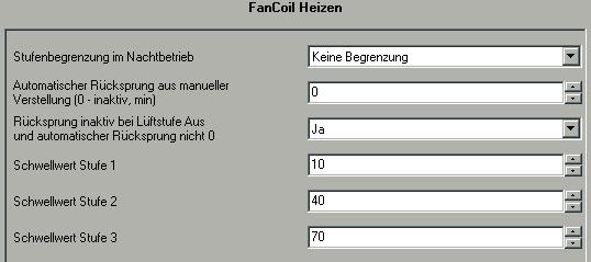 4.3.4 Fan Coil If fan coil is selected under "control types", the control values are output in the same way as described at continuous controllers.