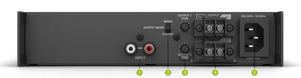 OUTPUT TRIM Allows for up to 20 db attenuation of each loudspeaker output 4.