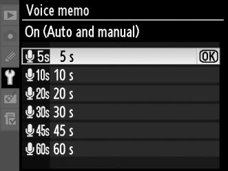 Recording Voice Memos Voice memos up to sixty seconds long can be added to photographs using the built-in microphone.
