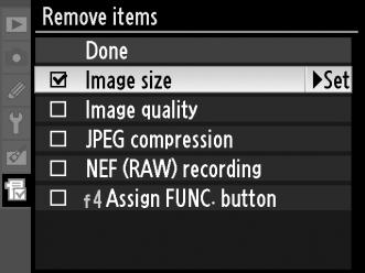 Deleting Options from My Menu 1 Select [Remove items].