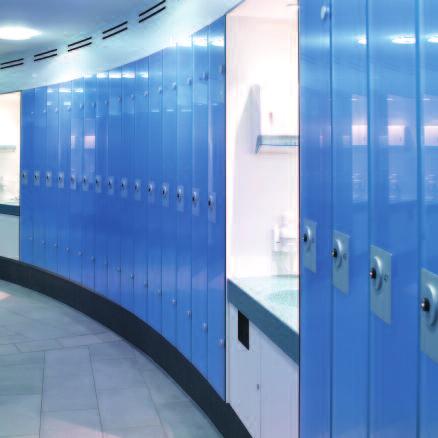 Any space can be used Lockers made of glass installed on tiled plinth existing on site.