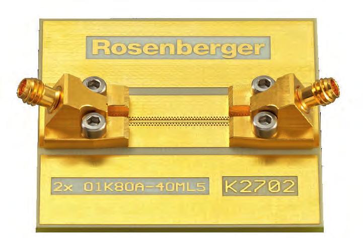 Solderless PCB mount connectors from Rosenberger can be easily mounted by using screws and prepositioning dowel pins. Screws for a PCB thickness of maximum 1.5 mm are included.