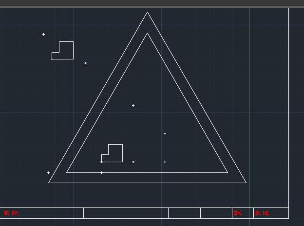 5. Click the Ortho button to turn ortho off. Move the mouse to position the copy at Point C. C C 6. Detail A has now been copied to the Point C location inside the triangles.